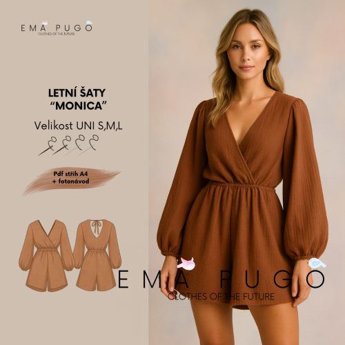 Dámské šaty “MONICA” PDF střih + Fotonávod