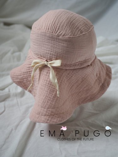 Dívčí mušelínový klobouček - Velikost: L, Barva: SMETANA